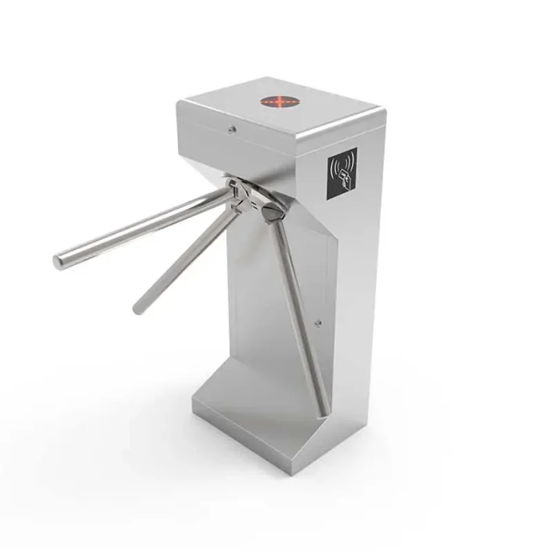 Premium 304 Stainless Steel Automatic Flap Barrier Turnstile Gate with Integrated RFID and Biometric Fingerprint Access Control System – Modern Corporate Office Security Solution