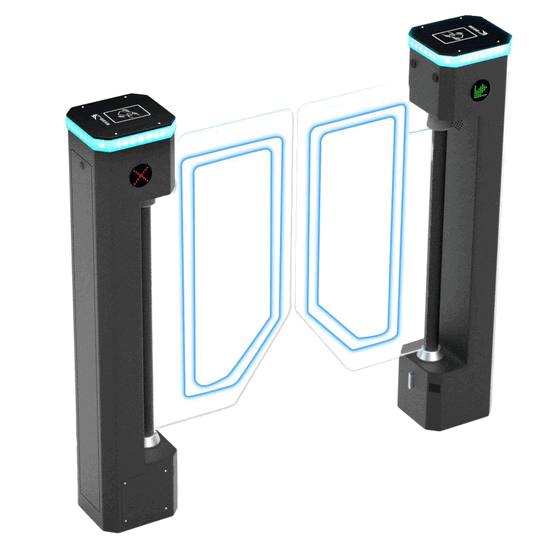 High-Speed Optical Speed Gate Turnstile with Multi-Factor Authentication – Secure Pedestrian Passageway System for Corporate Corridors